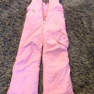 Pink snow pants